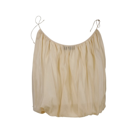 NWT Tory Burch Silk Cotton Tie Shoulder Blouse Size 4 - Picture 2 of 5